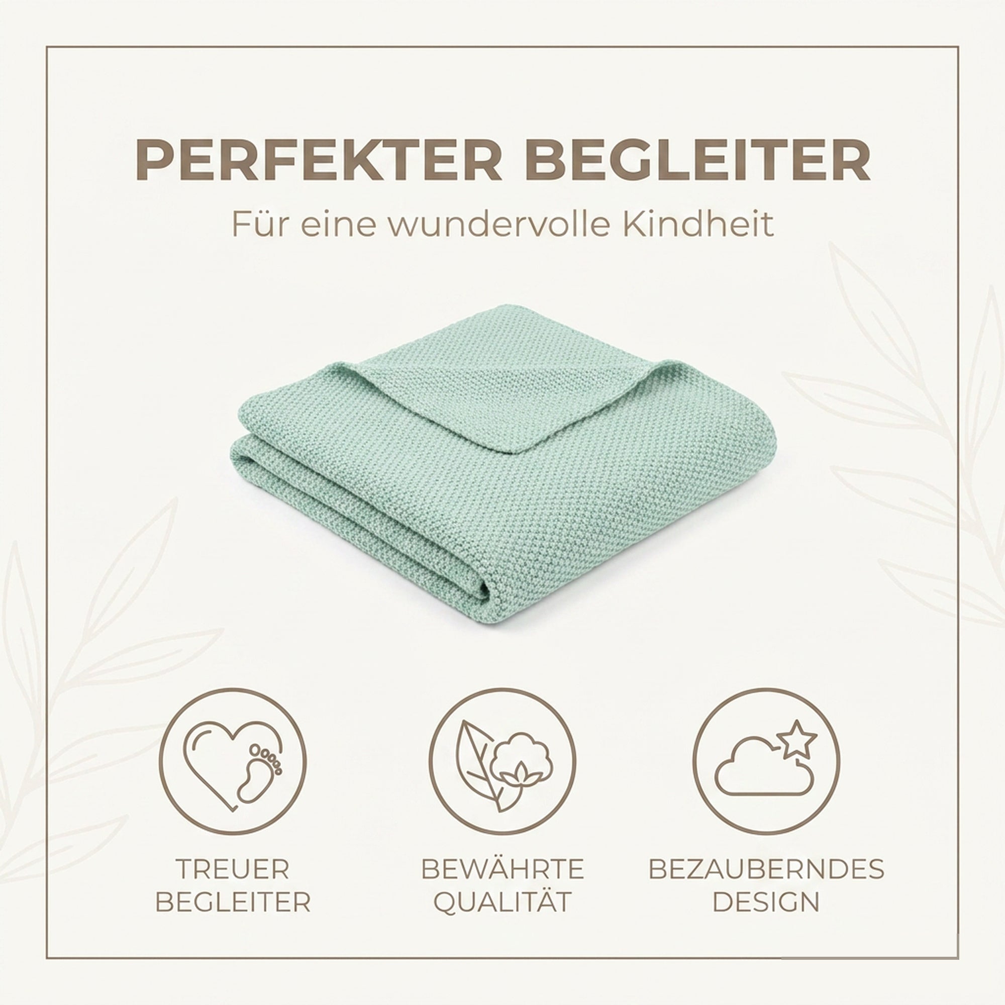 Babydecke Reiskorn-Struktur "Heller Eukalyptus"