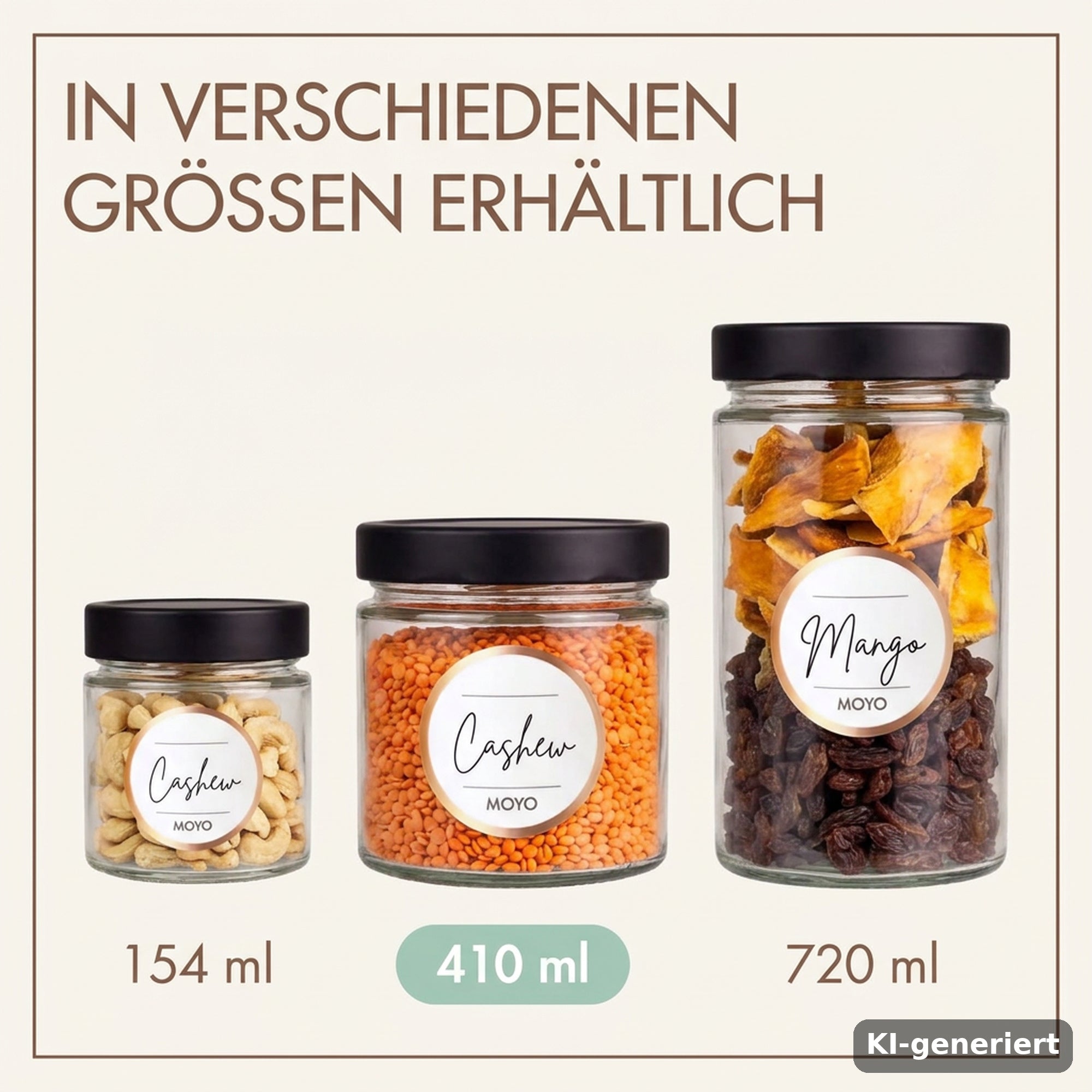 Vorratsgläser 6er Set – Luftdichte Glasbehälter