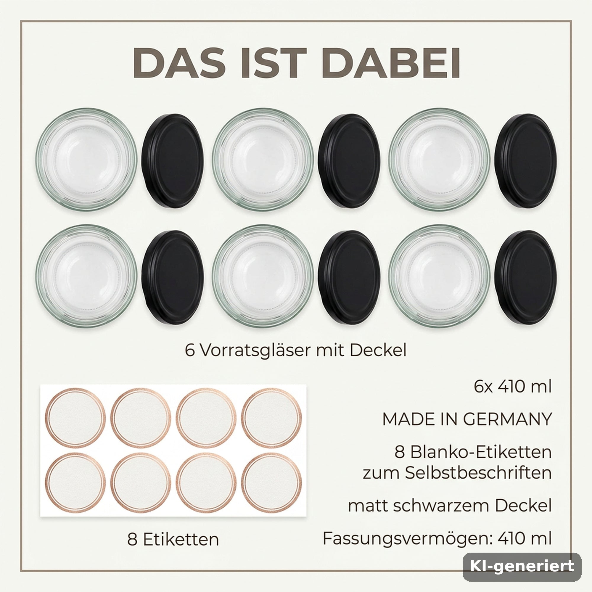 Vorratsgläser 6er Set – Luftdichte Glasbehälter