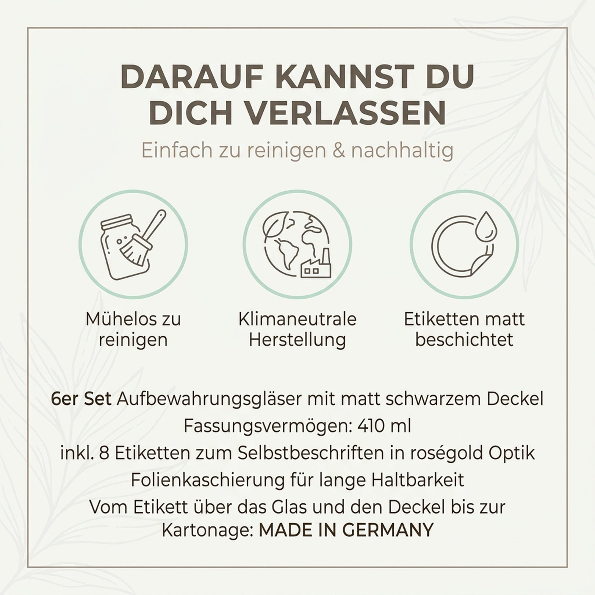 Vorratsgläser 6er Set – Luftdichte Glasbehälter