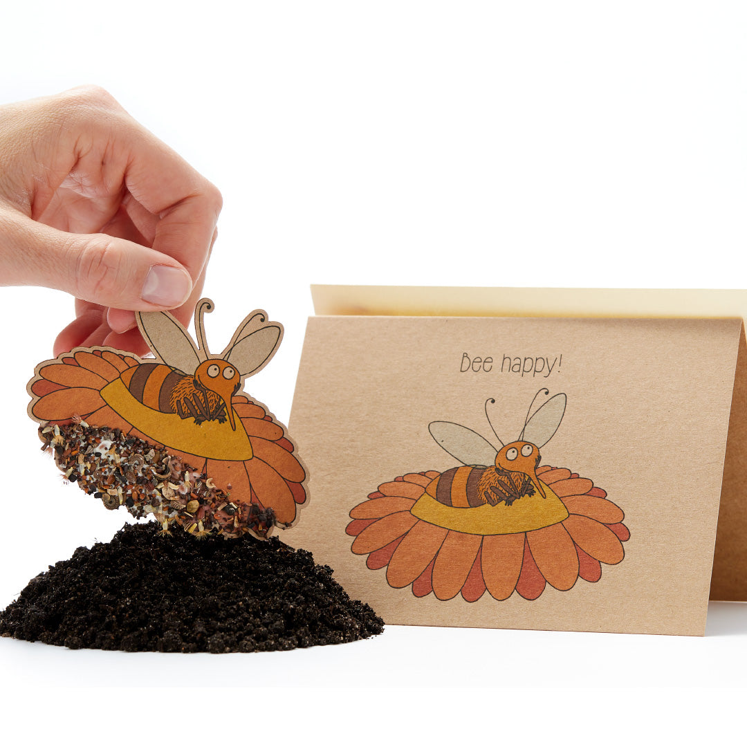 Grußkarte "Bee happy"