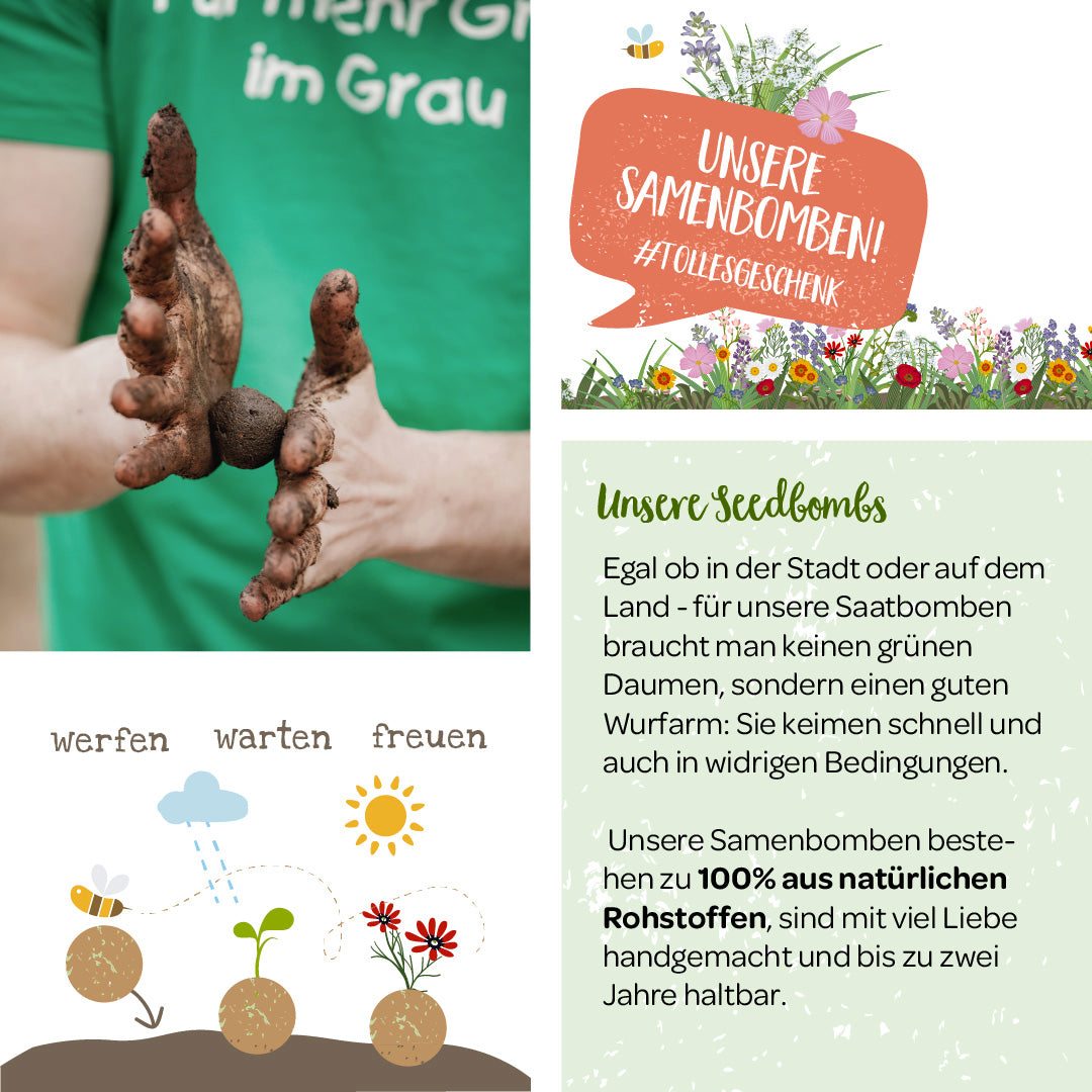 Samenbomben "Gänseblümchen" im Jutebeutel