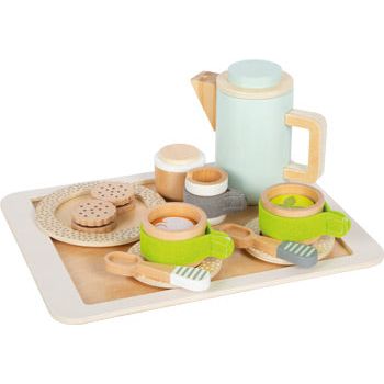 smallfoot Personalisierbare Kaffee- und Teeset Kinderküche Kinder Holzspielset ab 2 Jahren