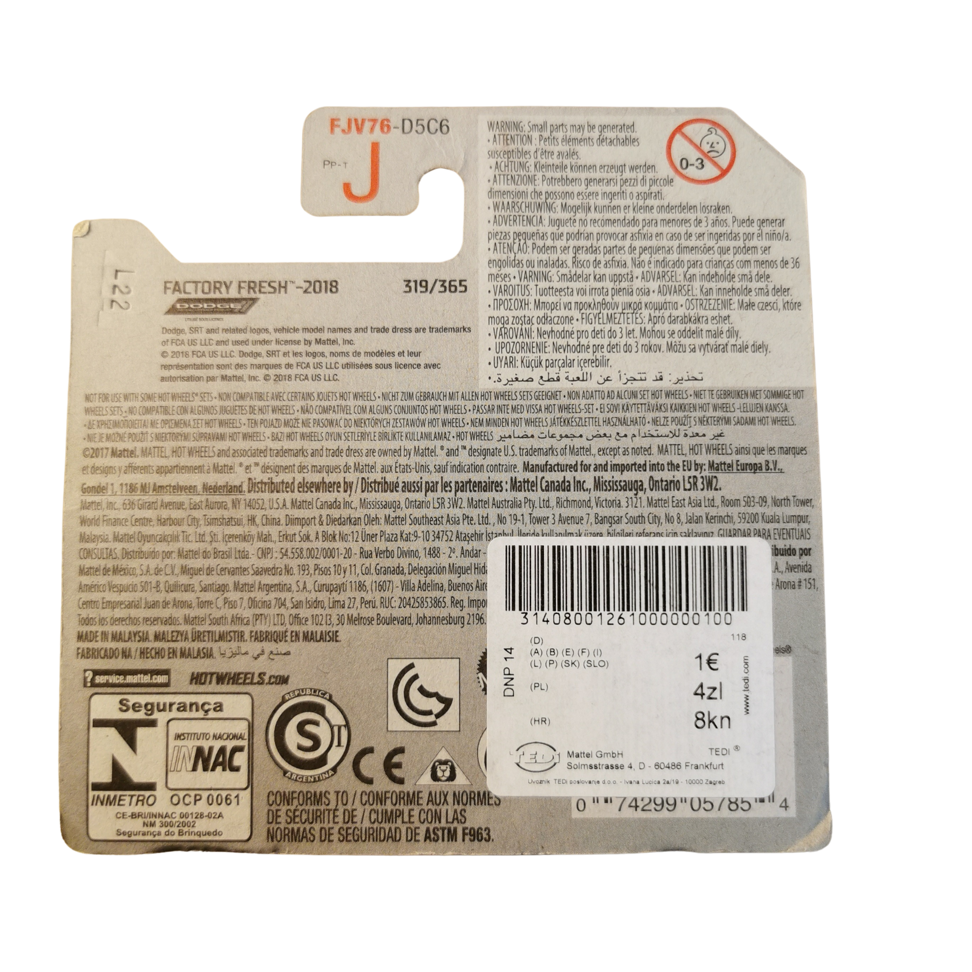 Hot Wheels Mainline 18 Dodge Challenger SRT Demon 319/365 2018