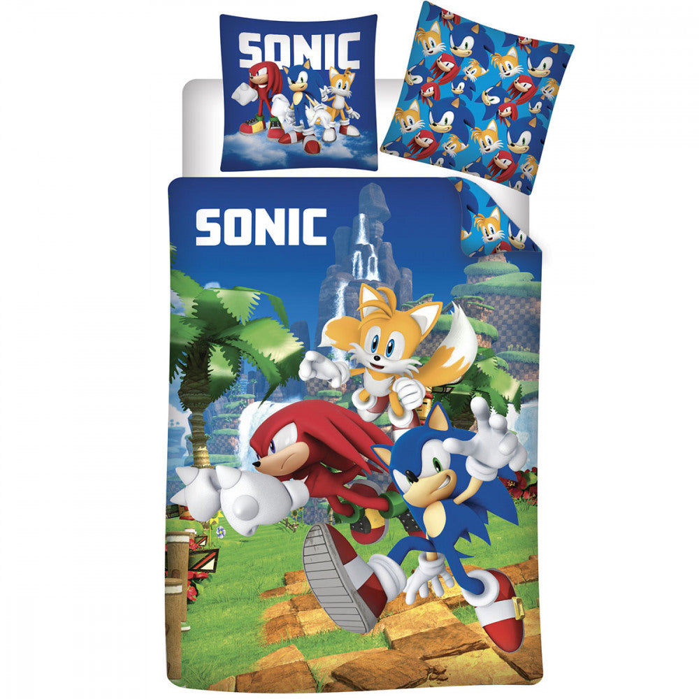 Sonic the Hedgehog Bettwäsche - weiche 140 x 200 cm Decke und Kissen