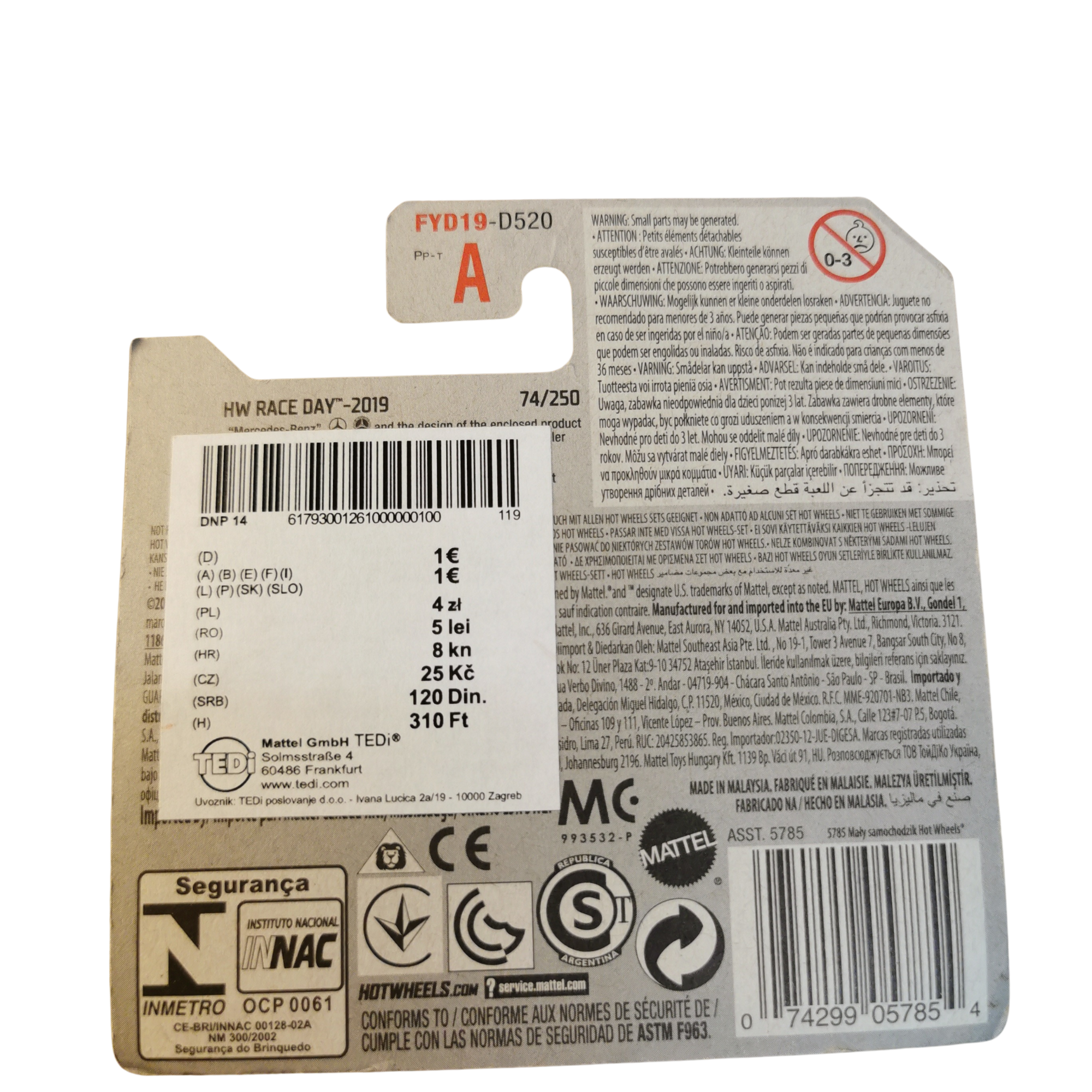 Hot Wheels Mainline 16 Mercedes AMG GT3 74/250 2019