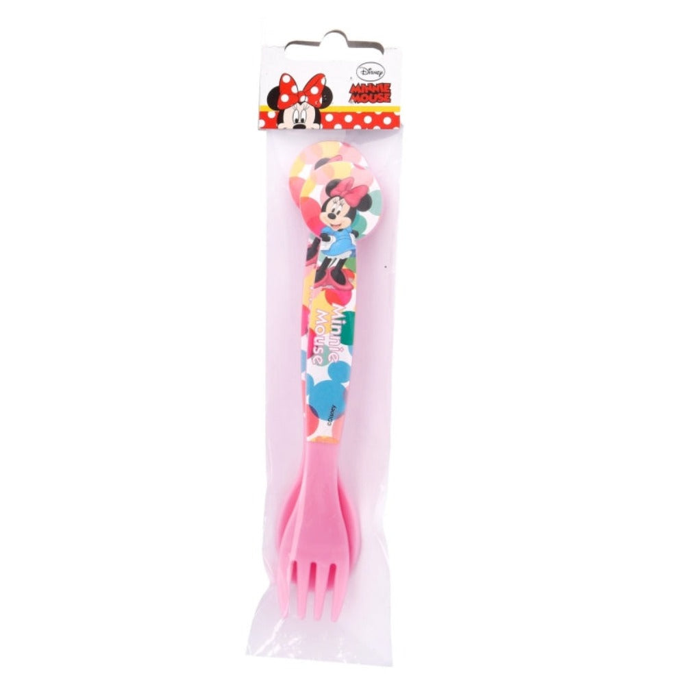 Minnie Maus Plastik Besteck Set - 2 Teile