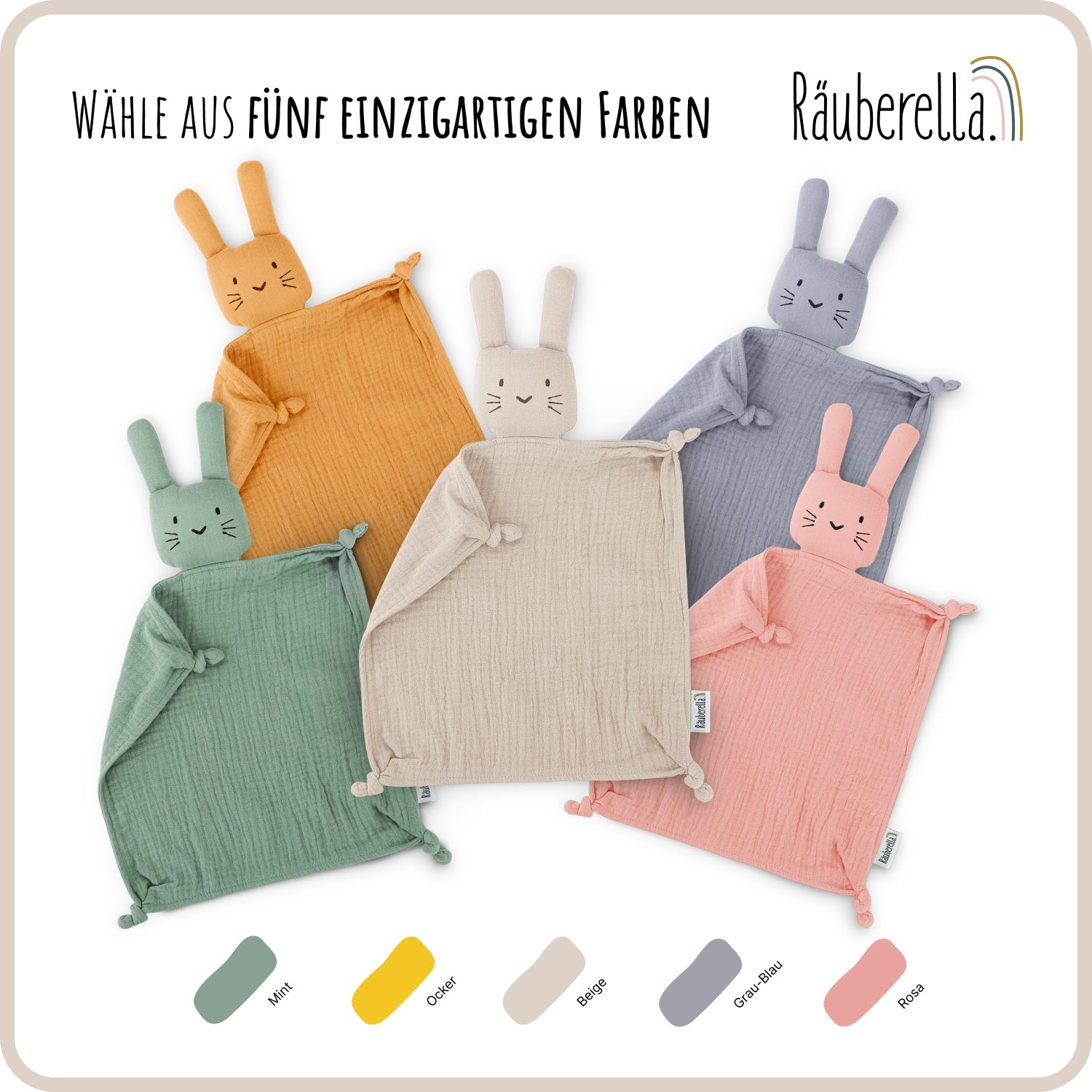 Musselin Schmusetuch Hase Soft Beige