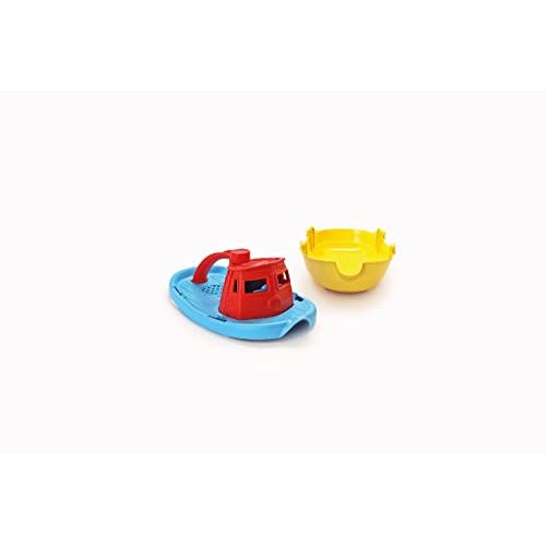 Green Toys 8668087 Schleppboot, Badewannenspielzeug, Spielboot, Badespielzeug für Kinder ab 6 Monaten, 1 Stück