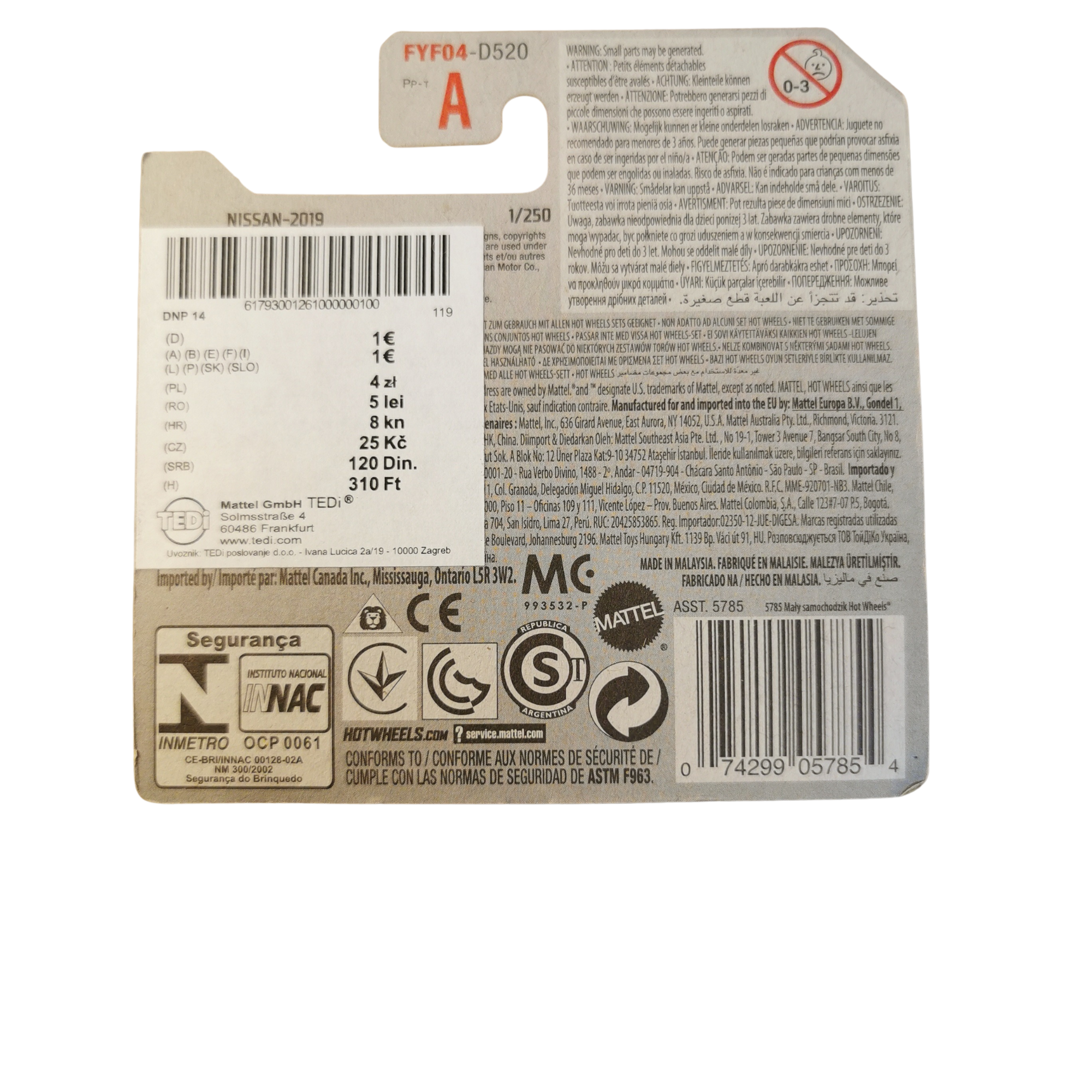 Hot Wheels Mainline Nissan Skyline GT-R BNR 1/250 2019