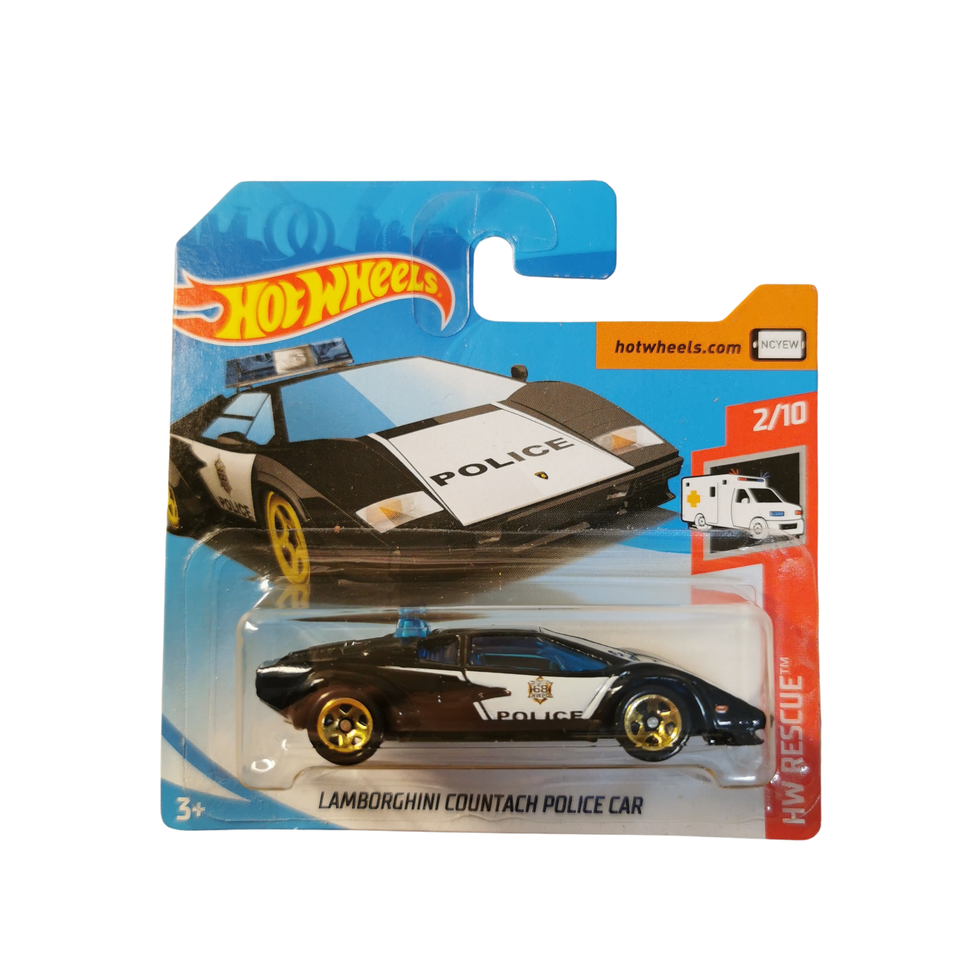 Hot Wheels Mainline Lamborghini Countach Police Car 142/250 2019