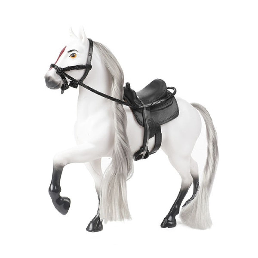 2er Pferde Set mit Zubehör Spielzeugpferde mit langer Mähne