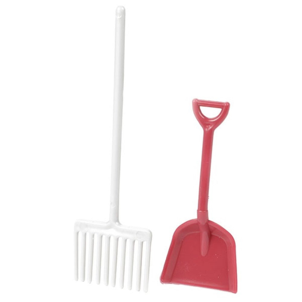 2er Pferde Set mit Zubehör Spielzeugpferde mit langer Mähne