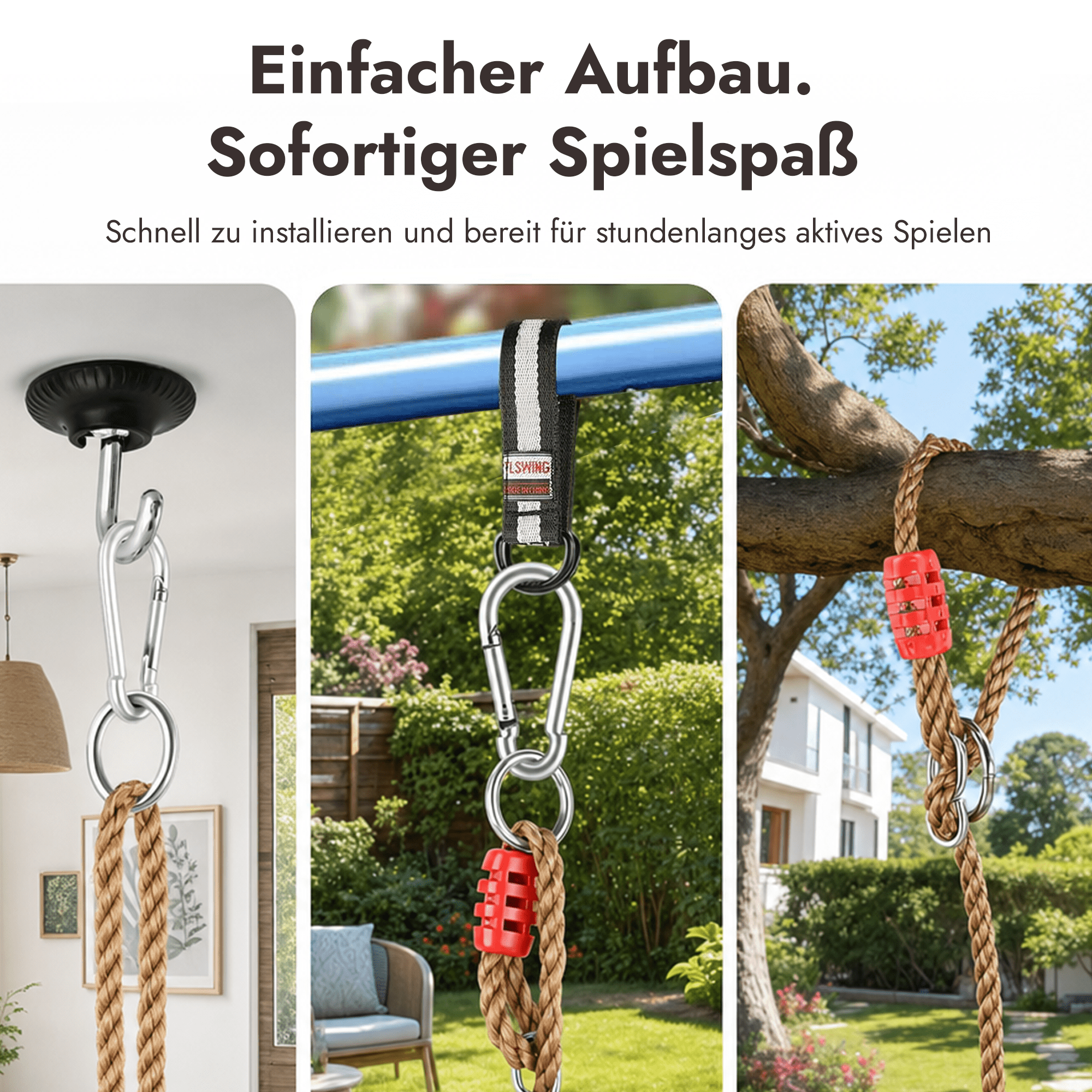 2in1 Schaukel-Set: Trapez + Turnringe