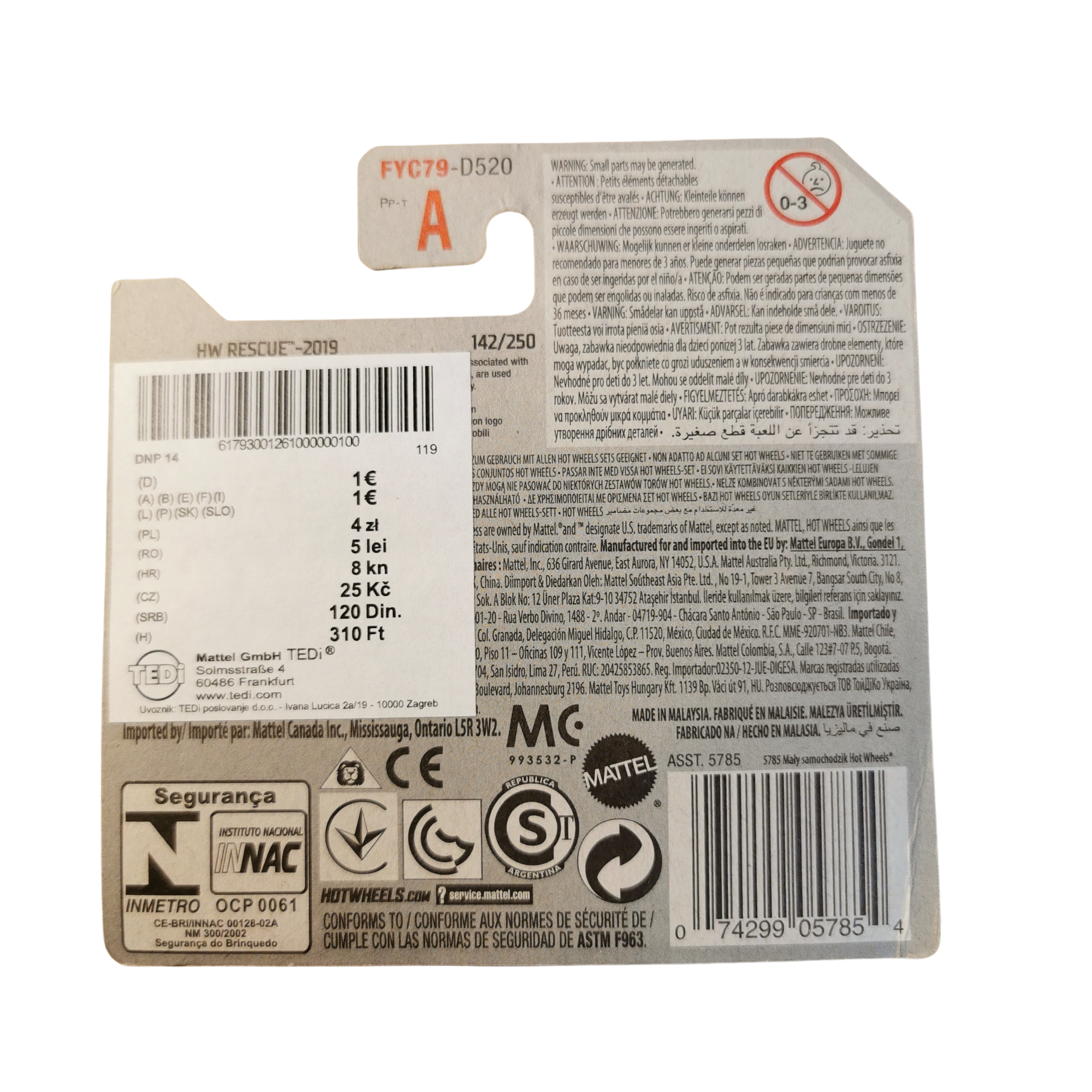 Hot Wheels Mainline Lamborghini Countach Police Car 142/250 2019