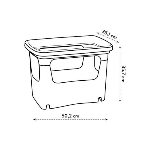 elho Green Basics Stack & Grow 50 - Übertopf für Außen Züchten Und Ernten - Ø 50.9 x H 35.7 cm - Schwarz/Living Schwarz