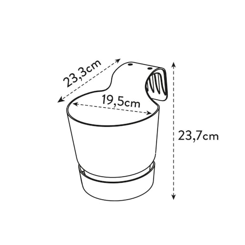 elho Greenville Easy Hanger 19.5 - Blumentopf für Balkon - 100% recyceltem Plastik - Ø 19.5 x H 23.7 cm - Schwarz/Living Schwarz