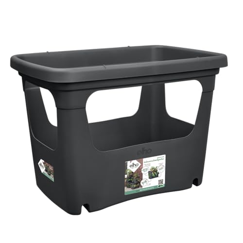 elho Green Basics Stack & Grow 50 - Übertopf für Außen Züchten Und Ernten - Ø 50.9 x H 35.7 cm - Schwarz/Living Schwarz