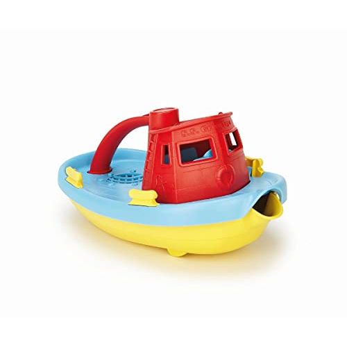 Green Toys 8668087 Schleppboot, Badewannenspielzeug, Spielboot, Badespielzeug für Kinder ab 6 Monaten, 1 Stück