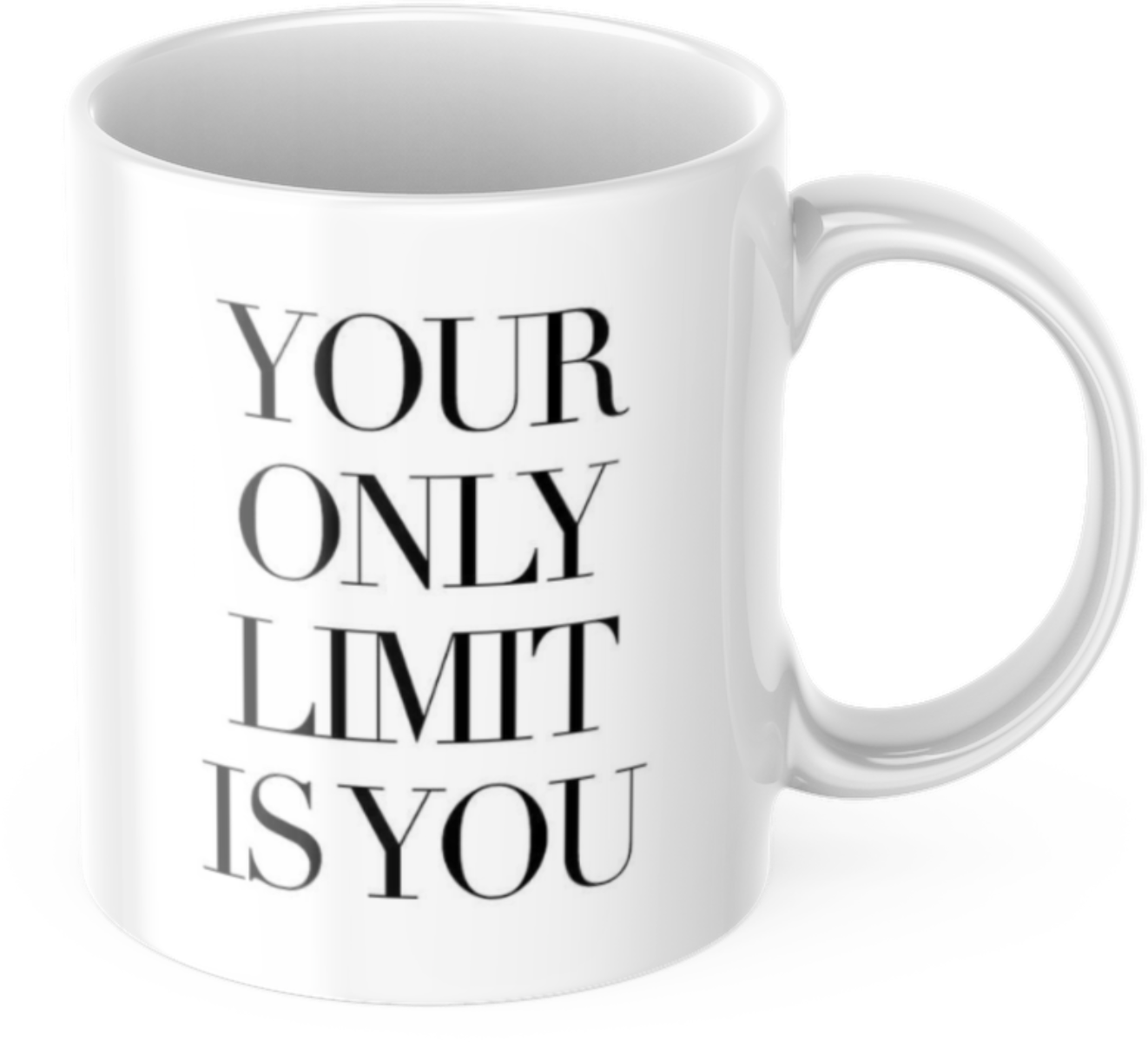 Tasse Motivation "Your Only Limit Is You" Arbeit Kaffee Büro Geschenk