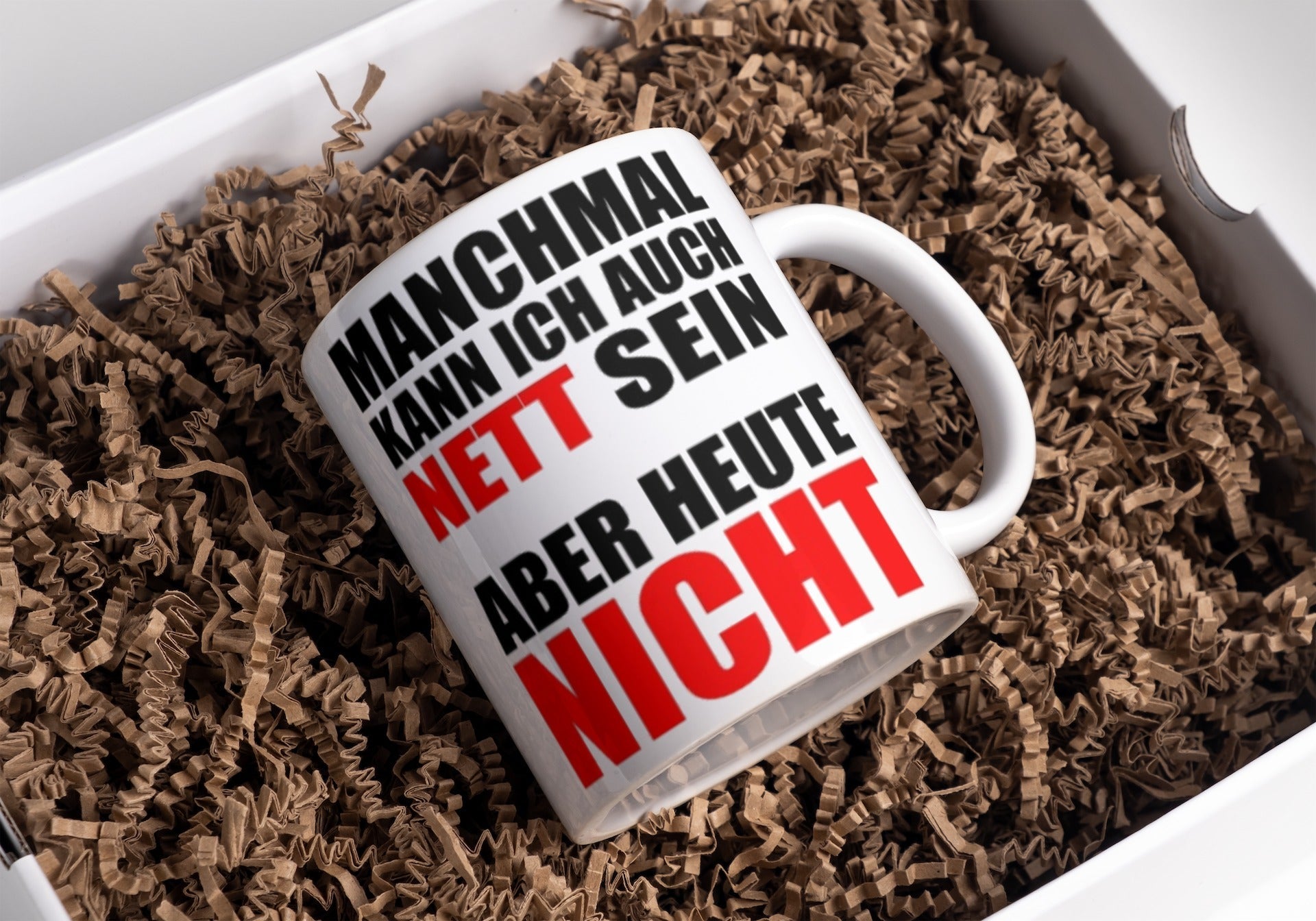 Lustige Kaffeetasse "Manchmal kann ich auch nett sein" Frühstück Morgen Arbeit Tasse Büro Geschenk