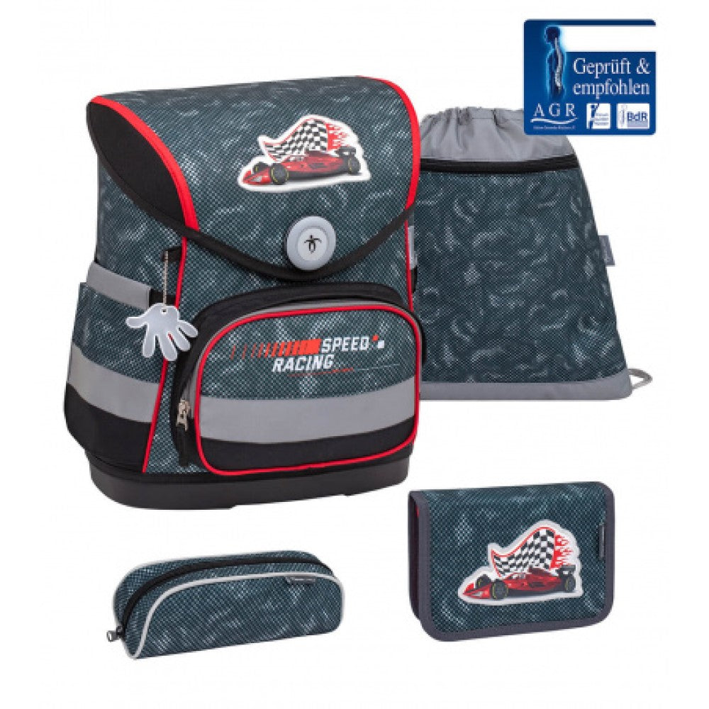 Rucksack Schulranzen Set 4 tlg. Red Dots Schulrucksack