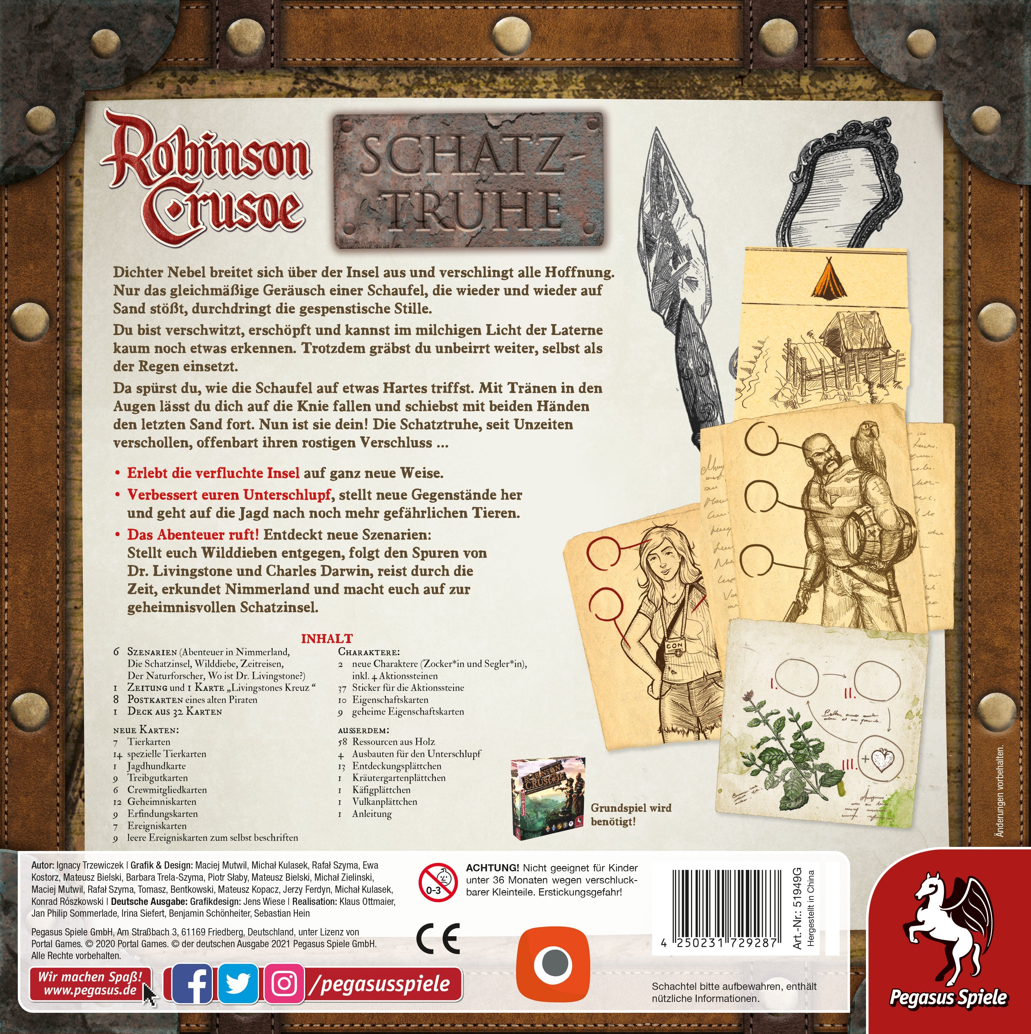 Robinson Crusoe: Schatztruhe Gesellschaftsspiel Pegasus