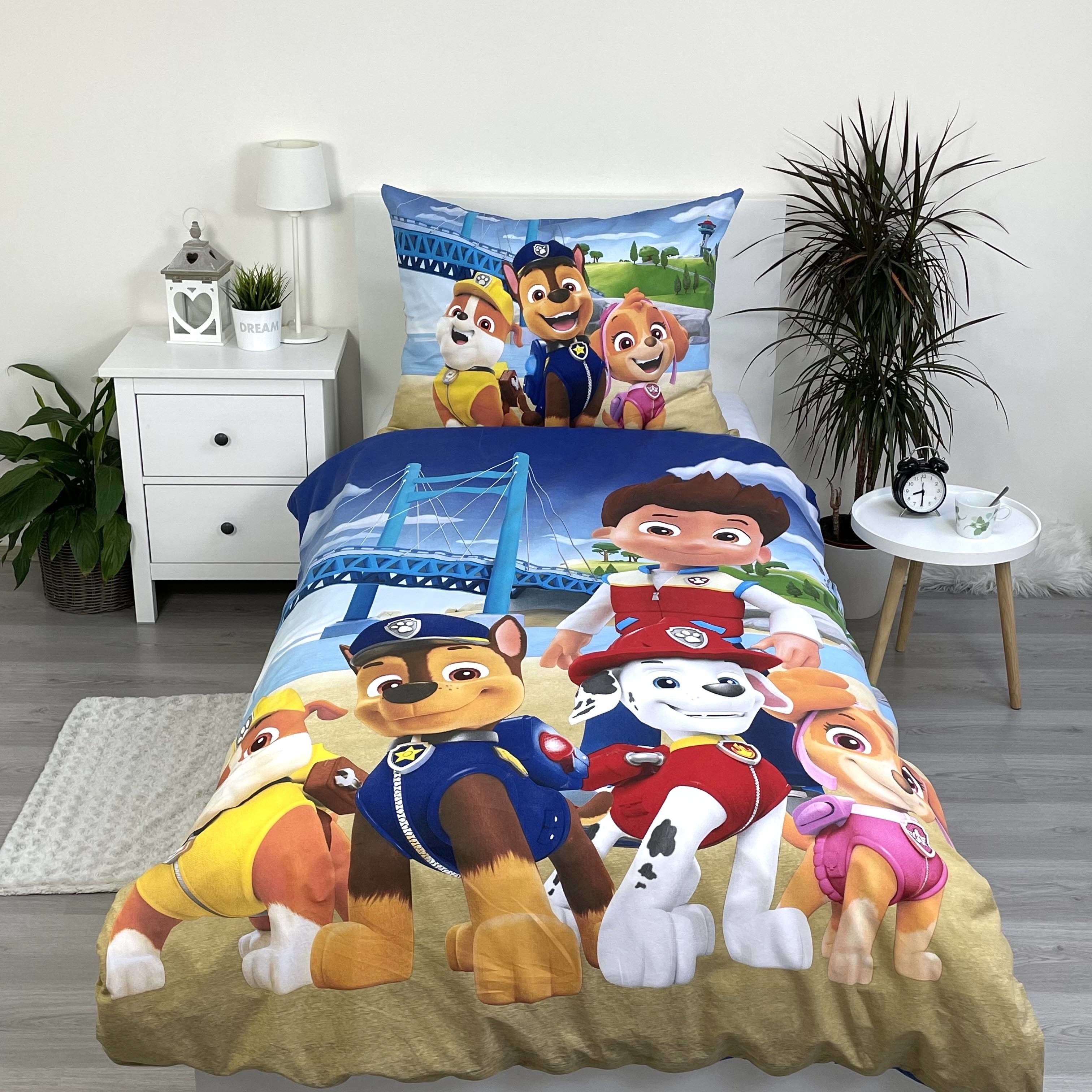 Paw Patrol Bettwäsche - weiche Baumwolle 140x200 cm Kissen und Decke