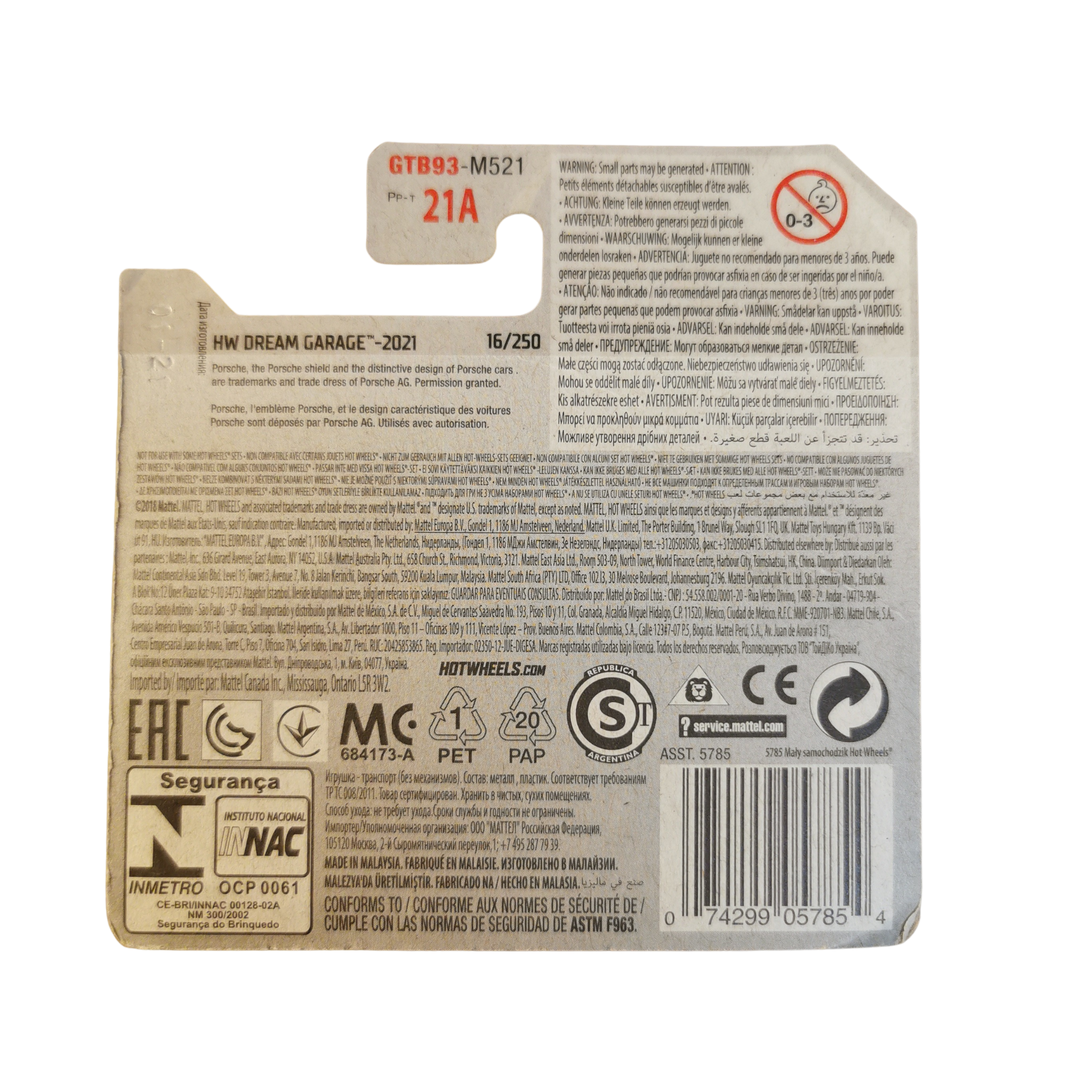 Hot Wheels Mainline 96 Porsche Carrera 16/250 2021