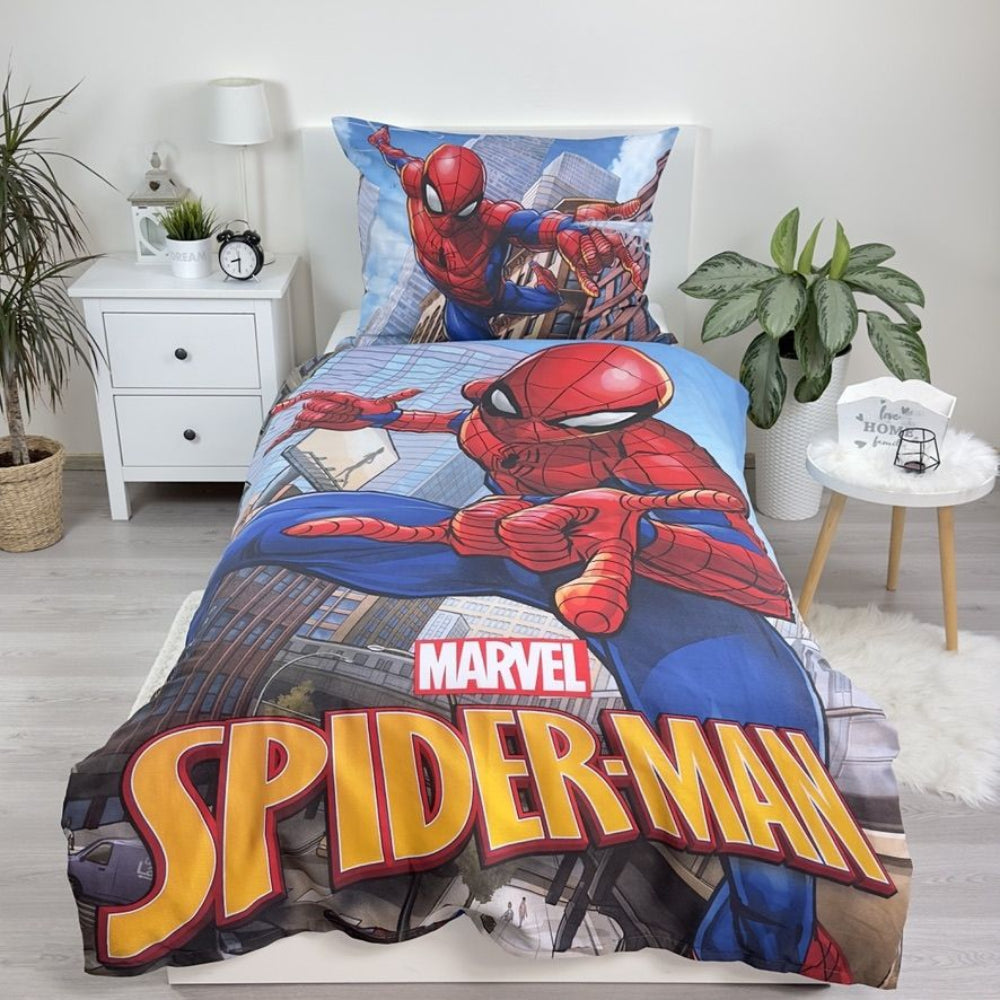 Spiderman Marvel Bettwäsche - 140x200 cm weiche Baumwolle Kissen und Decke