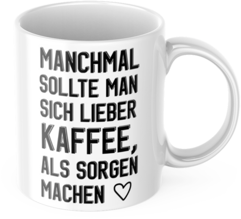 Lustige Kaffeetasse "Manchmal sollte man sich lieber Kaffee als Sorgen machen" Frühstück Morgen Arbeit Tasse Büro Geschenk
