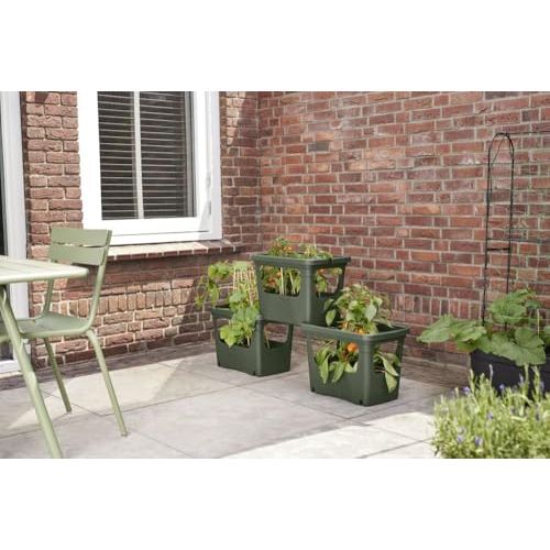 elho Green Basics Stack & Grow 50 – Pflanzturm für Balkon & Garten