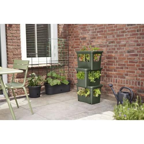 elho Green Basics Stack & Grow 50 – Pflanzturm für Balkon & Garten