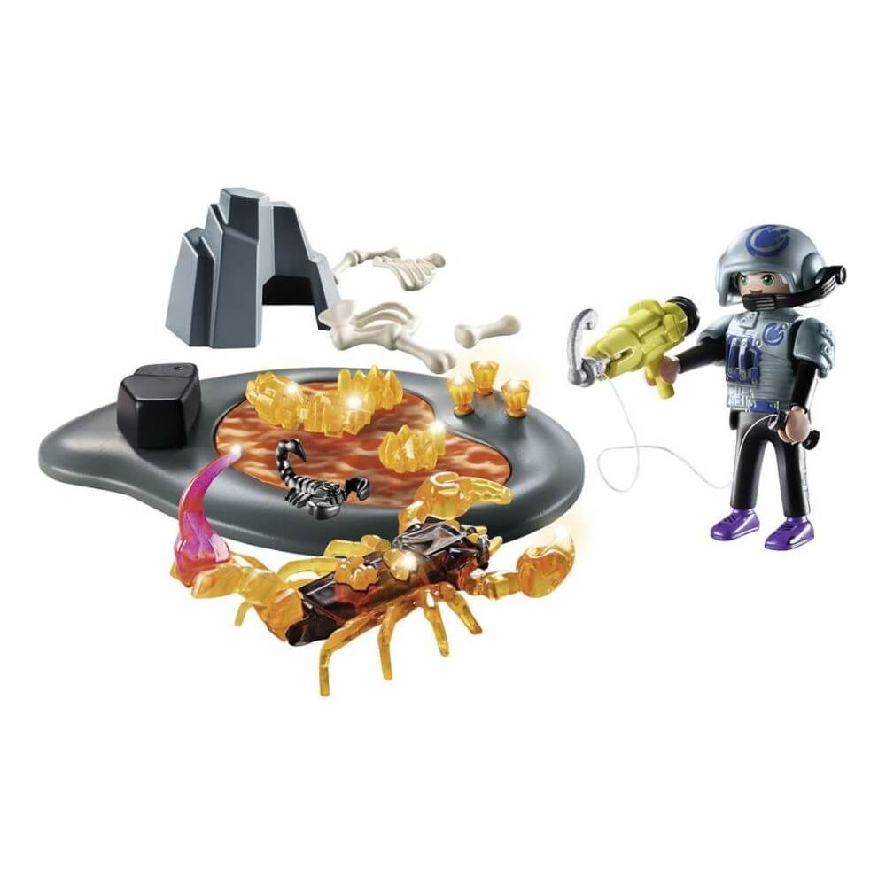 PLAYMOBIL Dino Rise – Feuerskorpion & Ian | Action-Set mit Zubehör | ab 5 Jahren