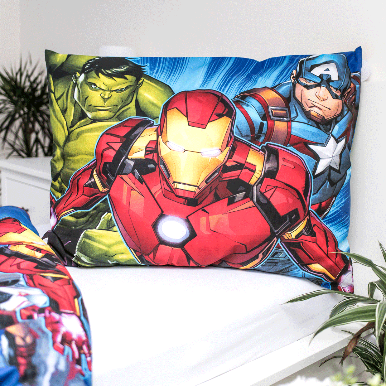 Marvel Avengers Bettwäsche - 140x200 cm Kissen und Decke