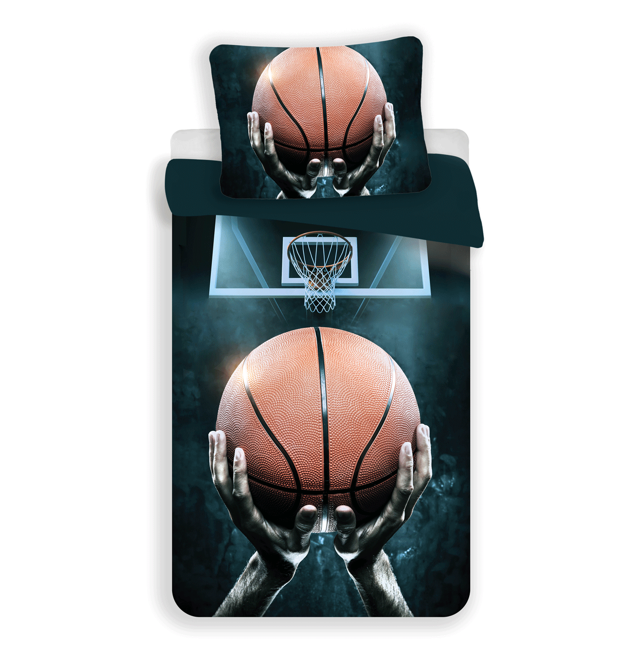 Basketball Bettwäsche - 140x200 cm weiche Baumwolle Kissen und Decke
