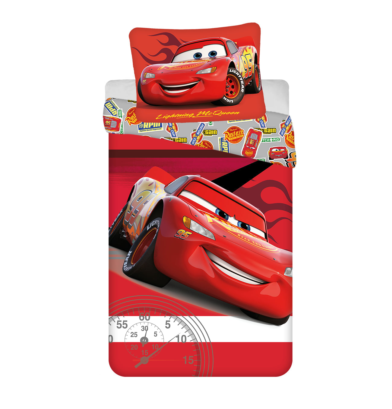 Cars Lightning McQueen Bettwäsche - 140x200 cm Baumwolle Kissen und Decke