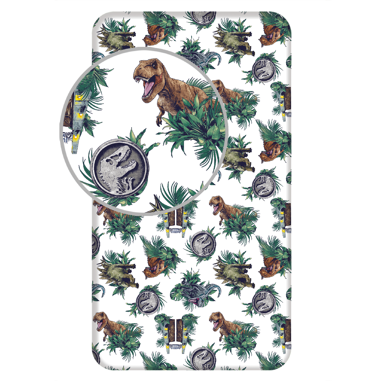 Jurassic World Spannbettlaken - 90x200 cm Bettbezug T-Rex Matratzenbezug