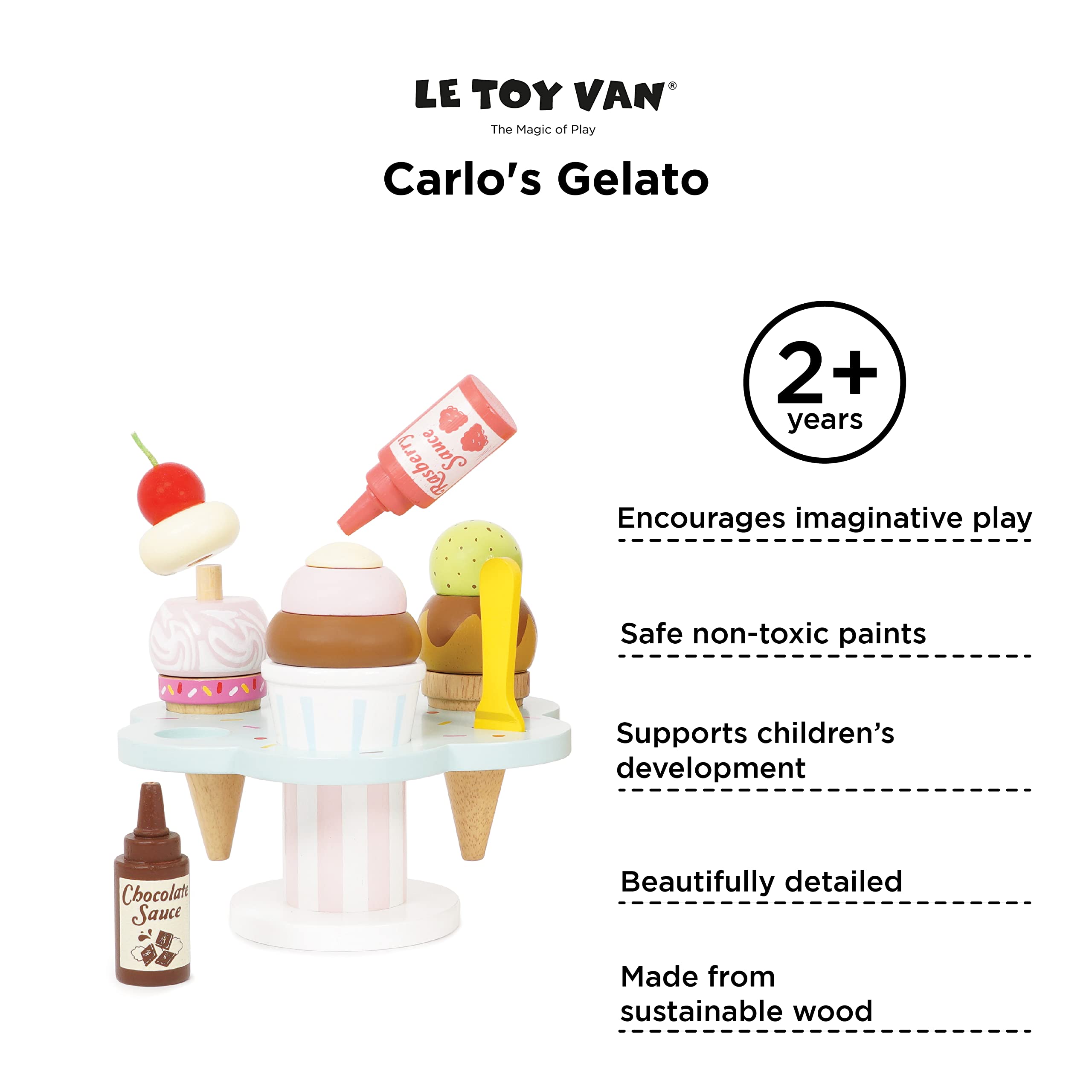 Le Toy Van's Eisdiele "Carlo's Gelato" Kinderspielzeug ab 2 Jahren Holz