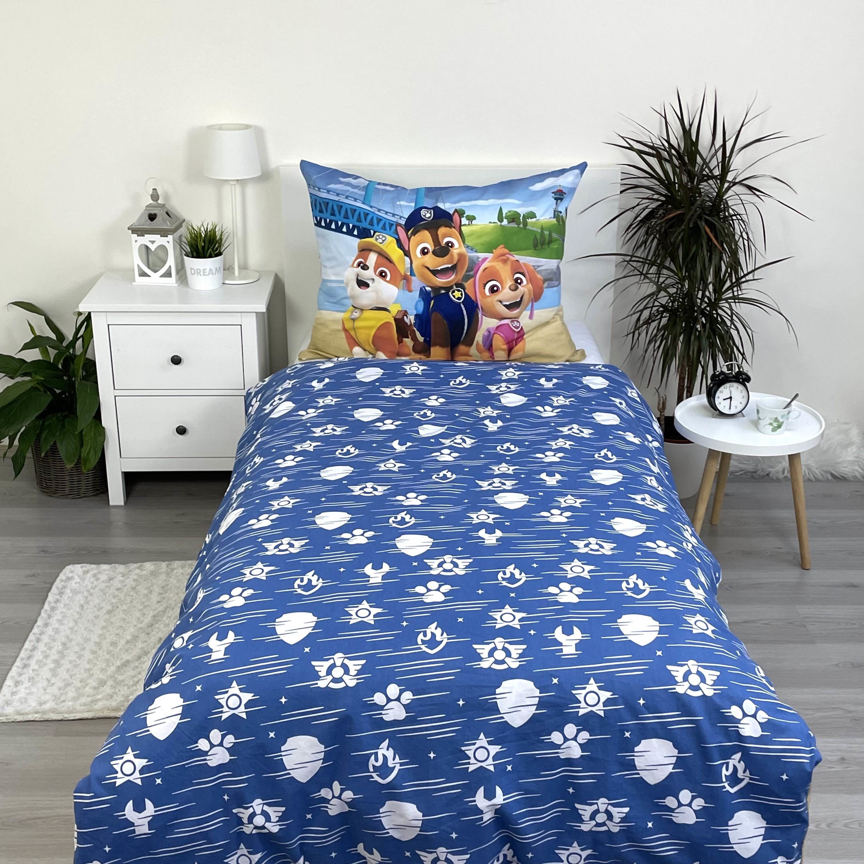 Paw Patrol Bettwäsche - weiche Baumwolle 140x200 cm Kissen und Decke