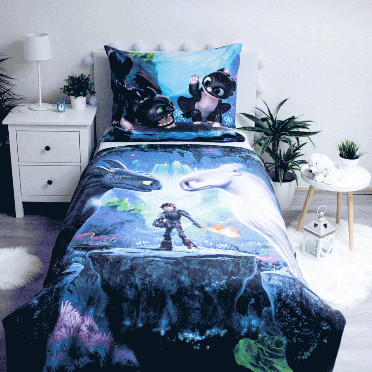 Drachenzähmen leicht gemacht HTTYD Bettwäsche - weiche Baumwolle 140x200 cm Kissen und Decke