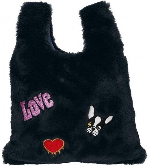 Depesche Top Model Plüsch Handtasche Dunkelblau