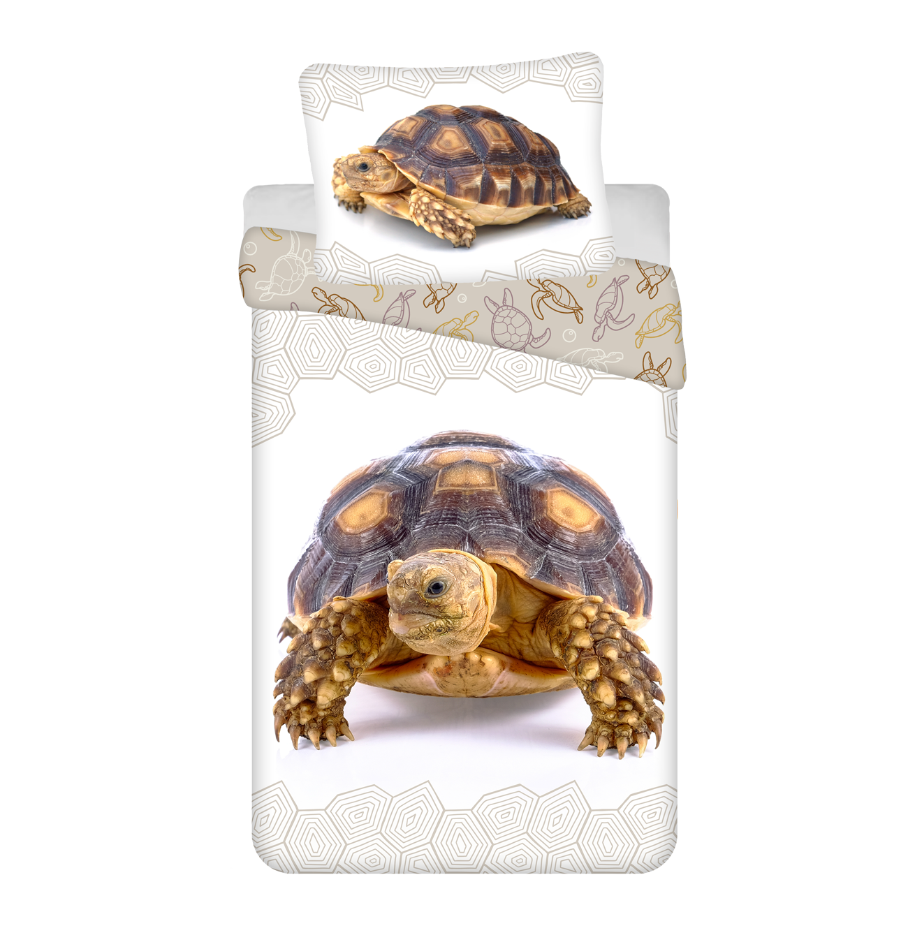 Schildkröte Bettwäsche - 140x200 cm weiche Baumwolle Kissen und Decke