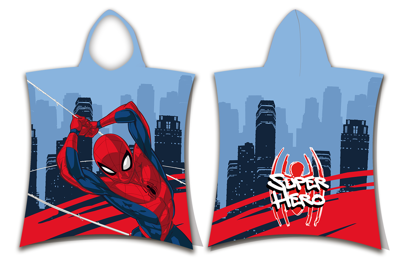 Spiderman Kinder Poncho weich kuschelig 50 x 110 cm Kuscheldecke