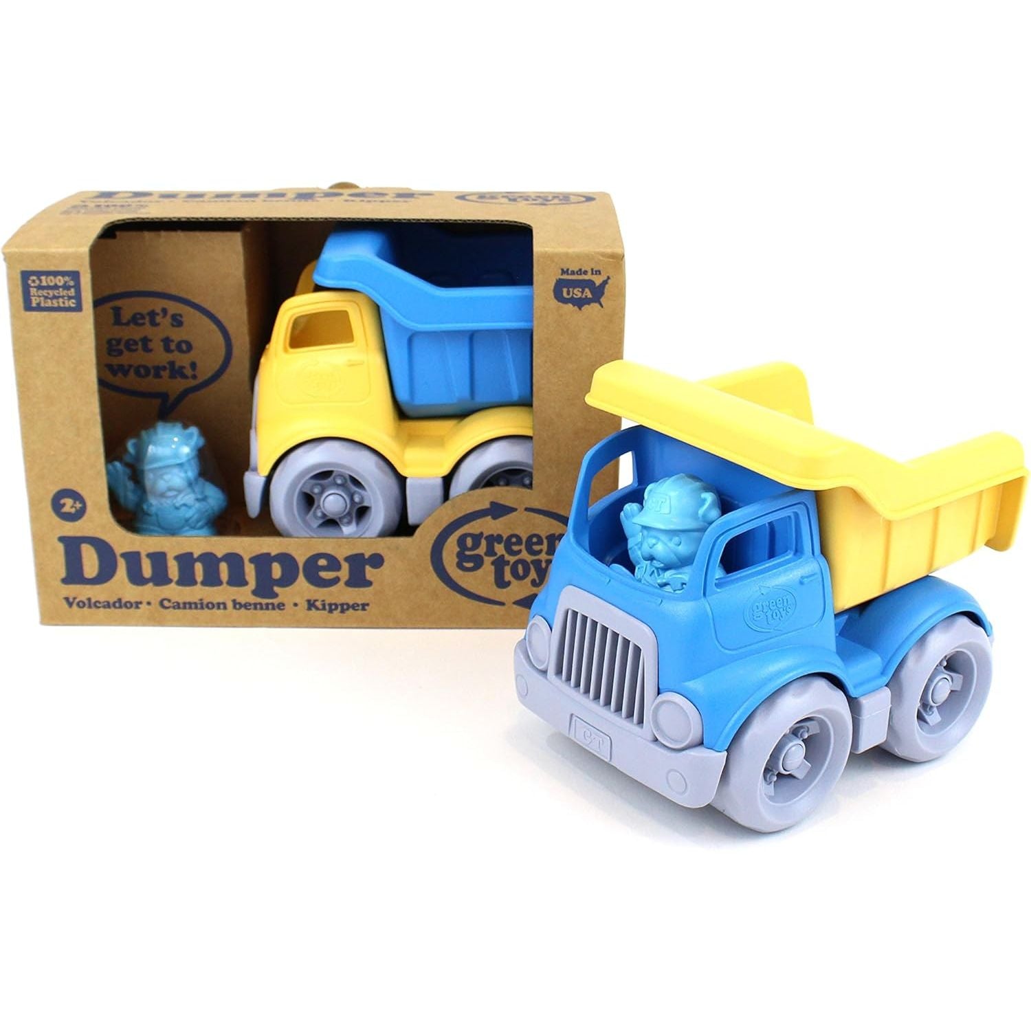 Green Toys 8601262 Kipplaster, Baustellenkipper, Lastwagen, Baufahrzeug, nachhaltiges Spielfahrzeug für Kinder ab 24 Monaten, Blau/Gelb