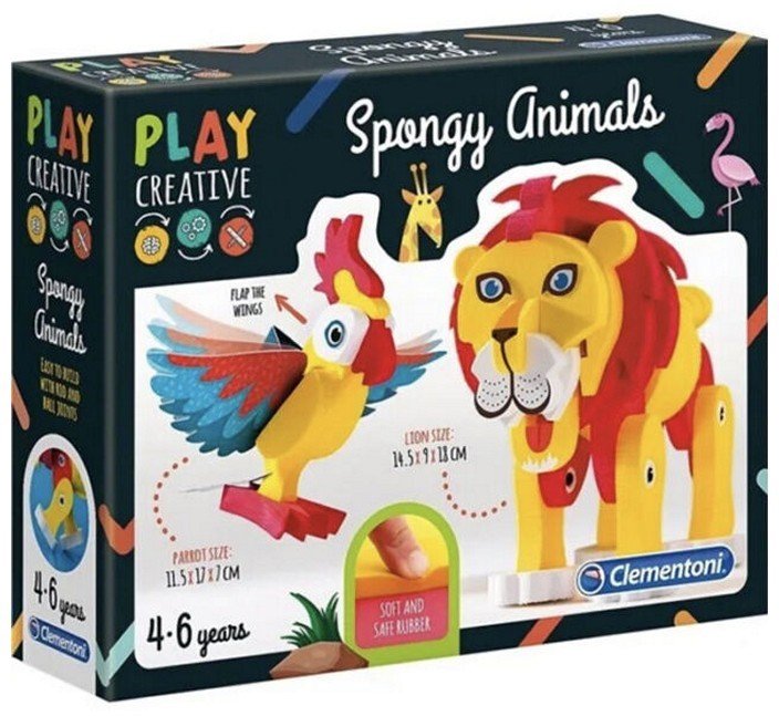 Clementoni – Schwammige Tiere – Spielen Sie kreativ