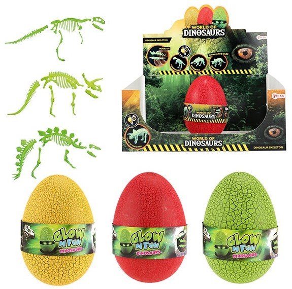 Glow N Fun, im Dunkeln leuchtendes Dino-Überraschungsei