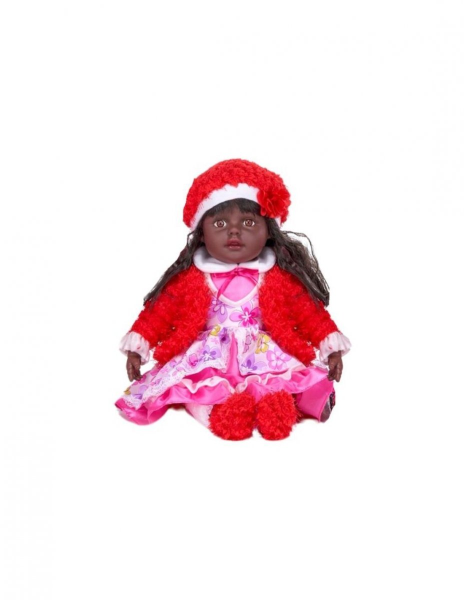 Plüsch Puppen 51 cm- dunkelhäutig