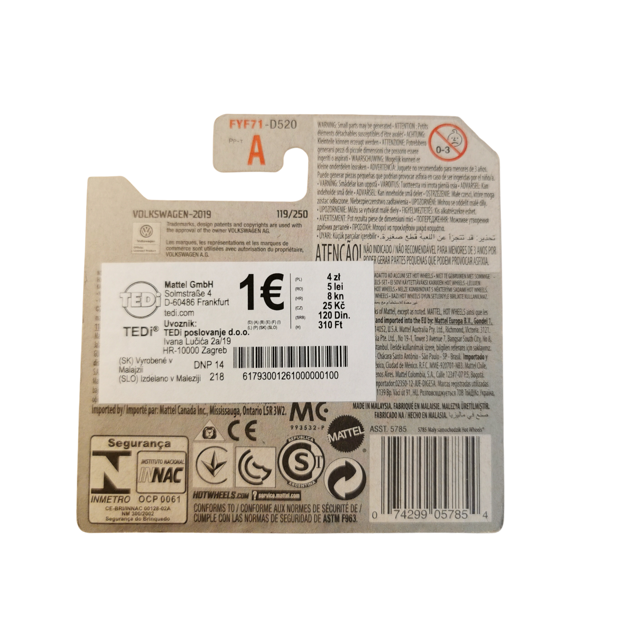 Hot Wheels Mainline Volkswagen SP2 119/250 2019