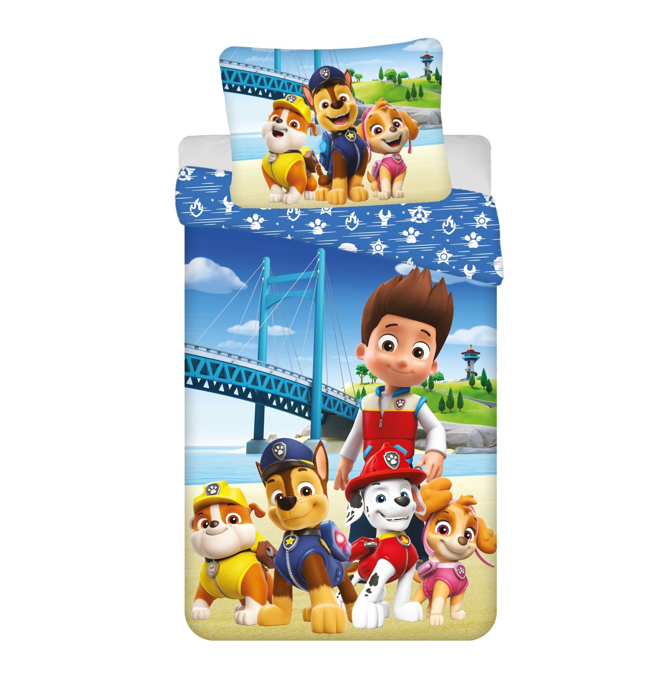 Paw Patrol Bettwäsche - weiche Baumwolle 140x200 cm Kissen und Decke